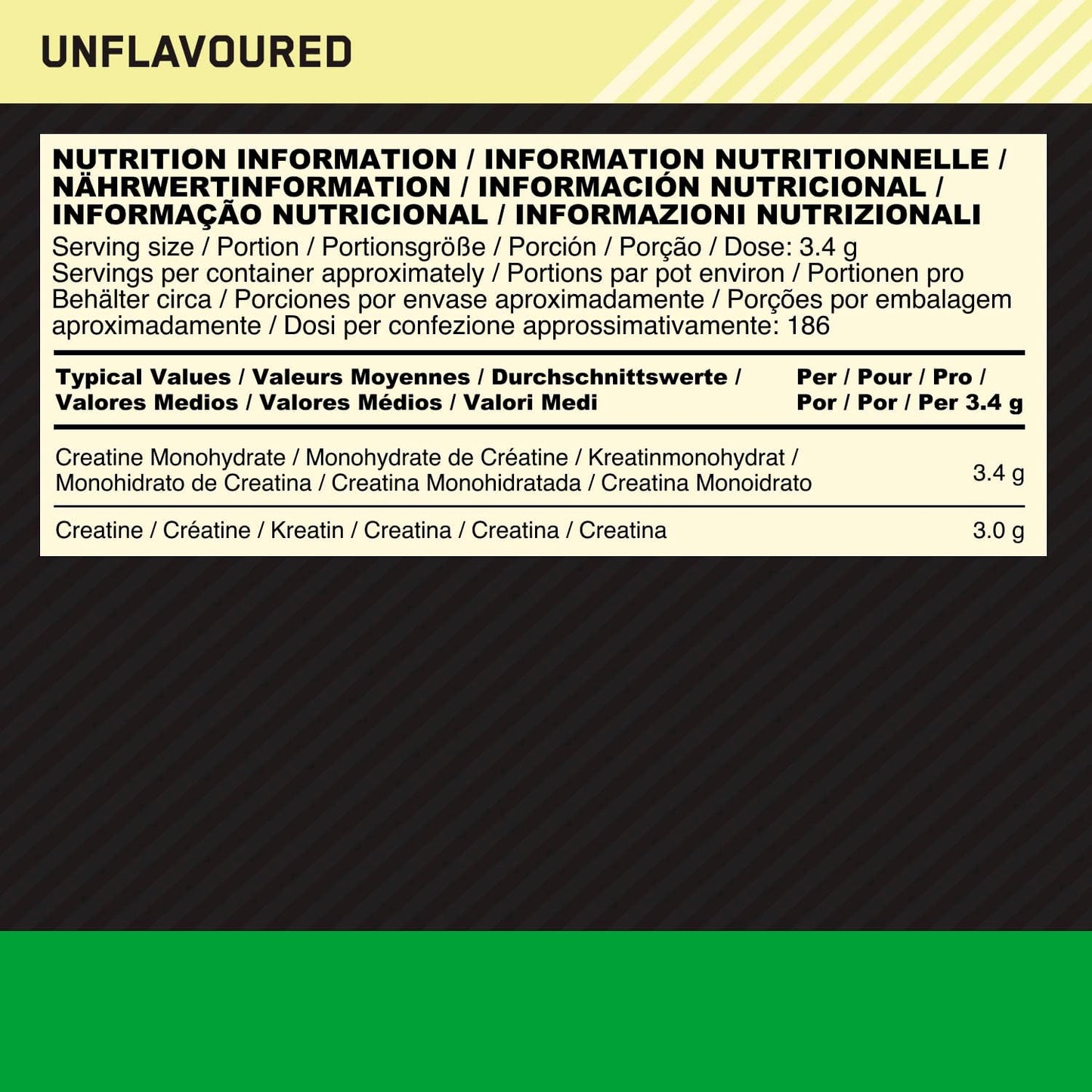 ON - Micronised Creatine - 100% Pure - 186 Portions