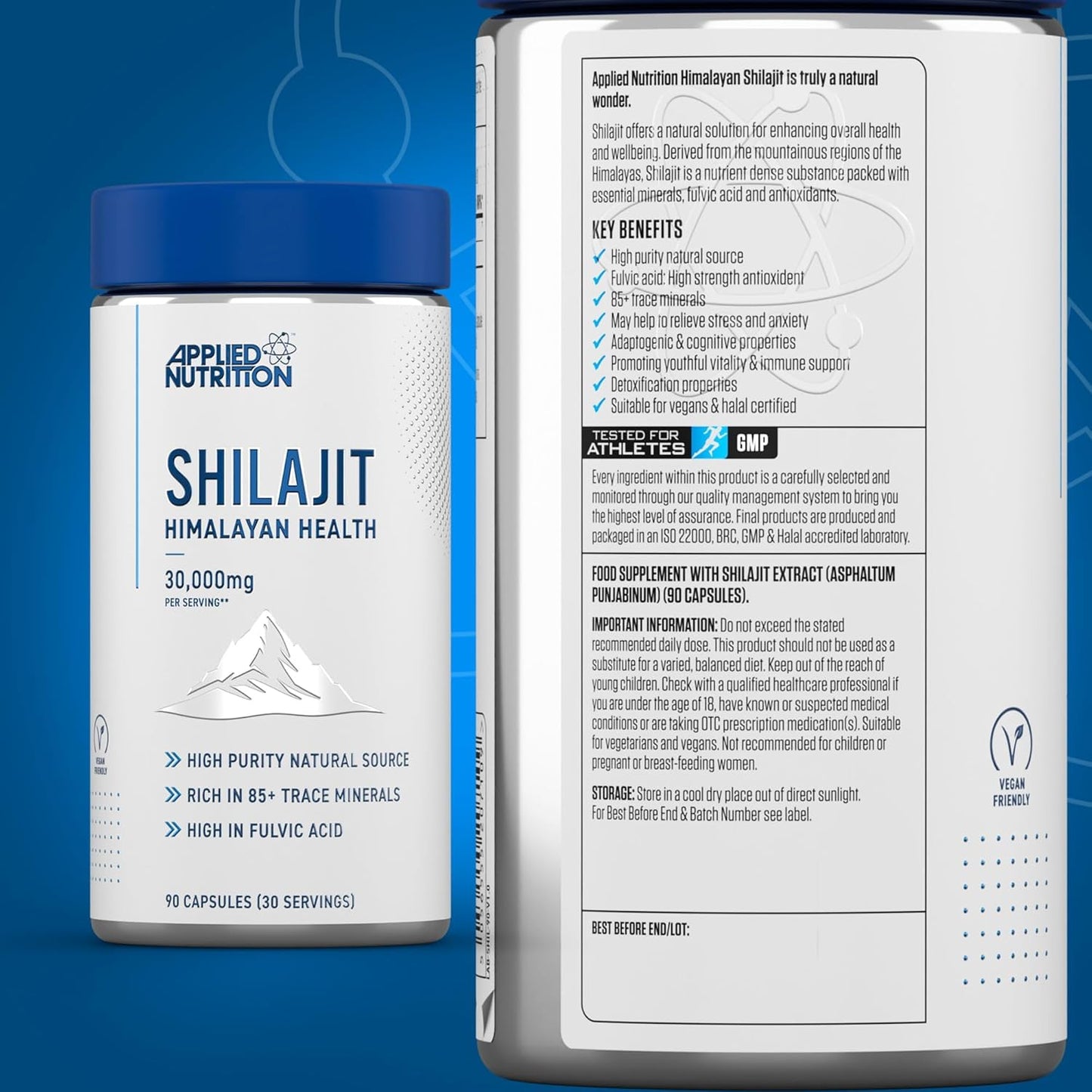 Applied Nutrition - Gélules De Shilajit 30000 Mg - Compléments de Shilajit en Gélules