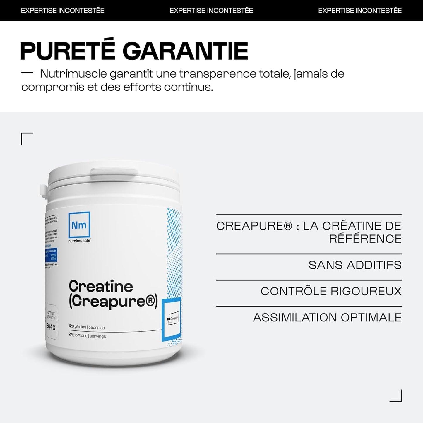 Nutrimuscle - Créatine 100% Pure | Créatine Monohydrate Creapure®
