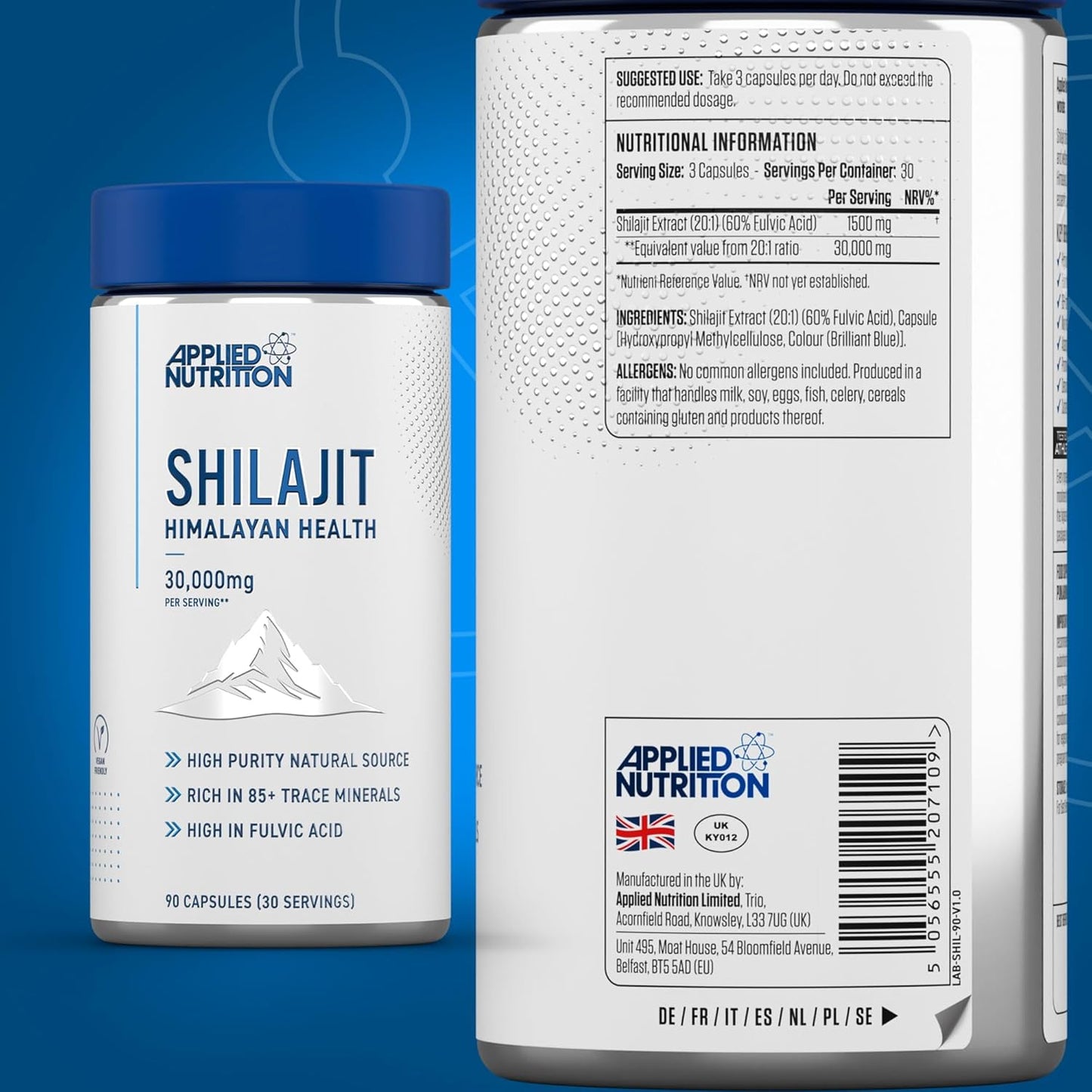 Applied Nutrition - Gélules De Shilajit 30000 Mg - Compléments de Shilajit en Gélules