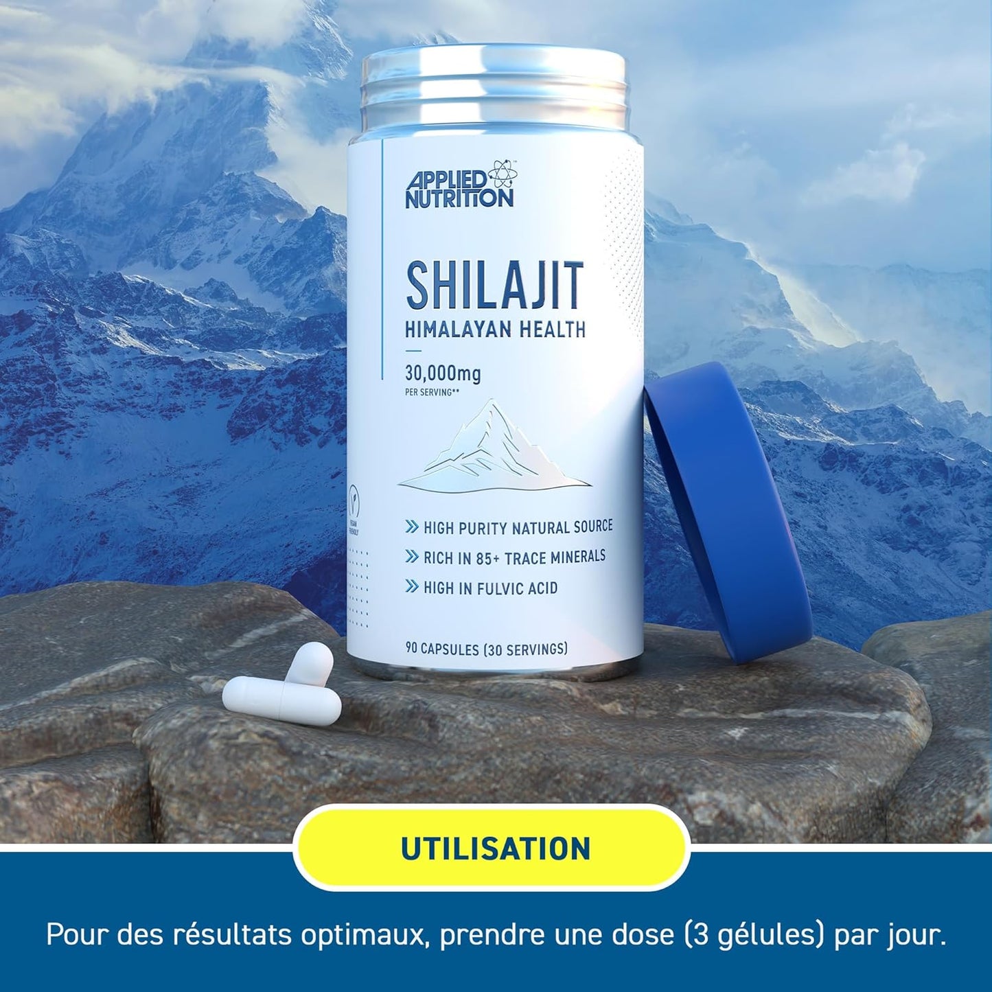 Applied Nutrition - Gélules De Shilajit 30000 Mg - Compléments de Shilajit en Gélules