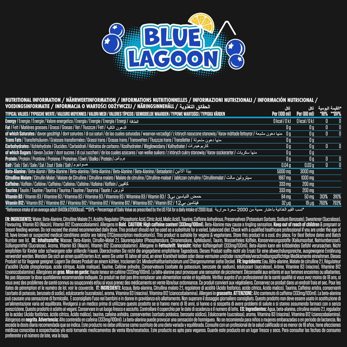 Applied Nutrition - ABE All Black Everything - Boisson Isotonique avec Citrulline, Bêta-Alanine, Caféine