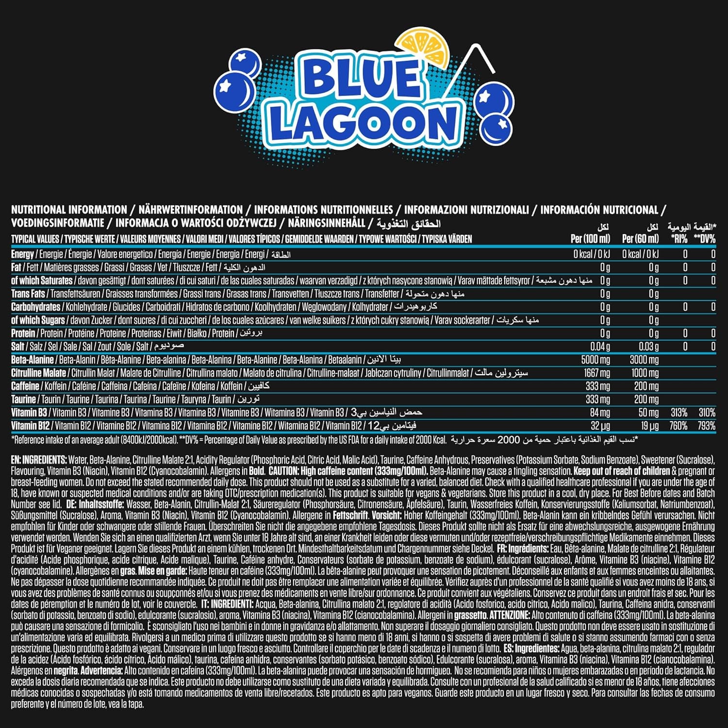 Applied Nutrition - ABE All Black Everything - Boisson Isotonique avec Citrulline, Bêta-Alanine, Caféine