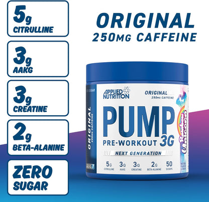 Applied Nutrition - Pump 3G Pre Workout - Pré-Entraînement, Booster Énergie, Concentration et Performance 
