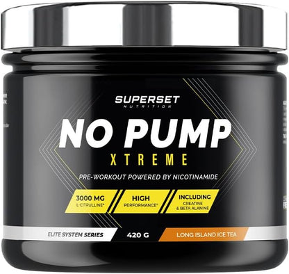 - No Pump Xtreme (420Gr) - Pre-Workout En Poudre - Booster Puissant Pré-Entraînement, 3,3 G De Créatine, Bêta-Alanine, L-Citrulline, Caféine - Fatigue Maîtrisée - Long Island Icetea