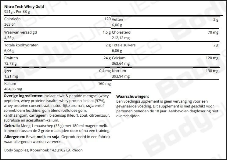Muscletech - Nitro-Tech 100% Whey Gold - 908 g - French Vanilla Cream