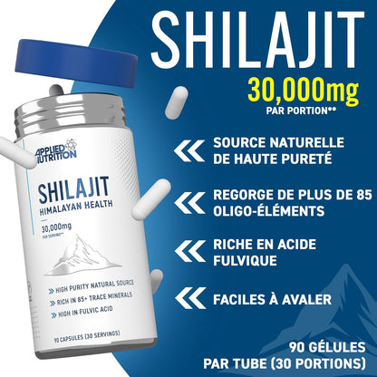 Applied Nutrition - Gélules De Shilajit 30000 Mg - Compléments de Shilajit en Gélules
