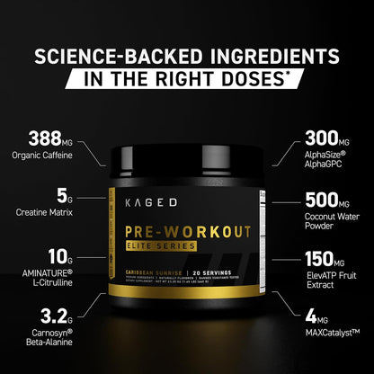 KAGED - Pre-Workout Elite - Boost votre énergie et votre concentration