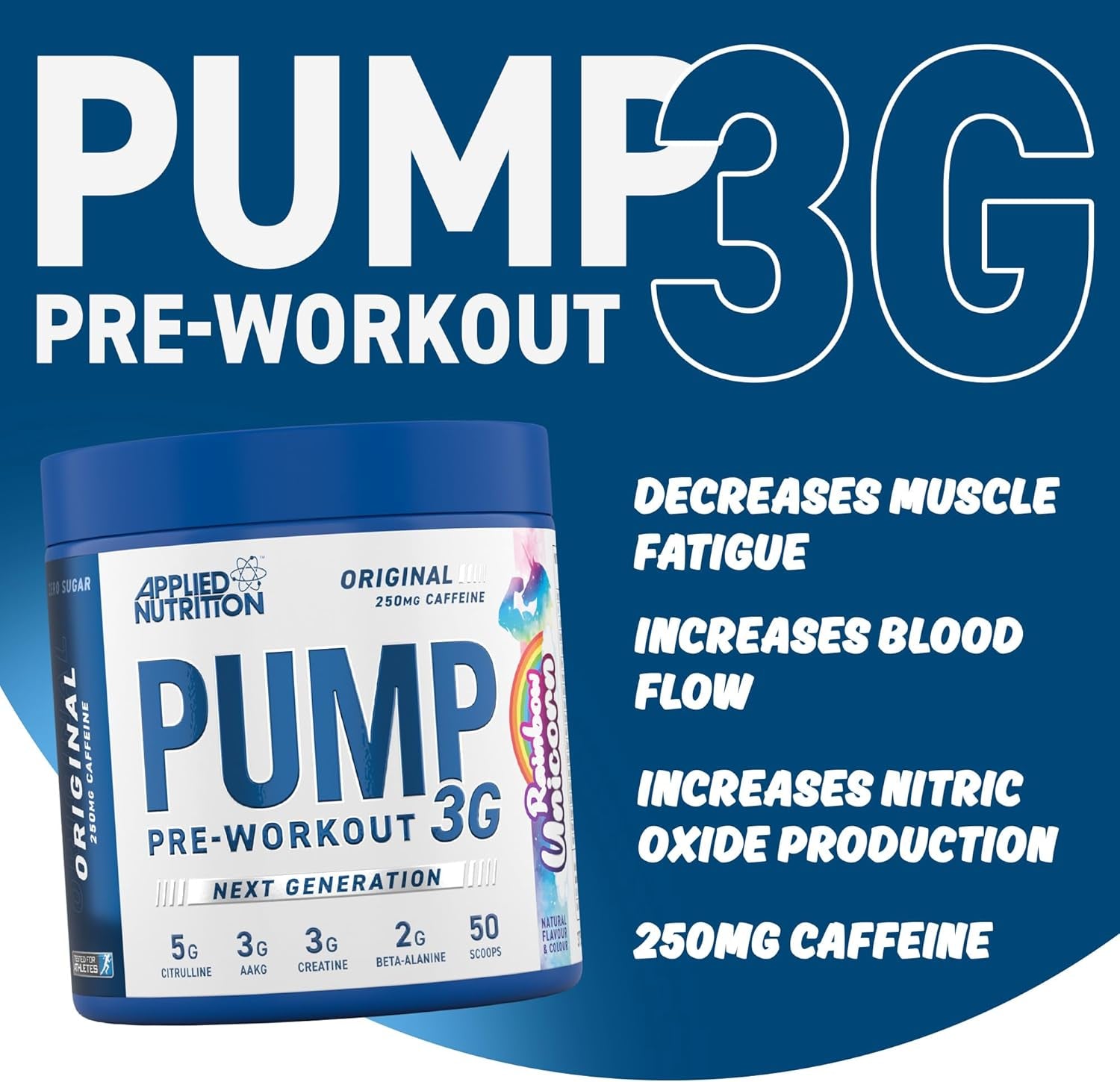 Applied Nutrition - Pump 3G Pre Workout - Pré-Entraînement, Booster Énergie, Concentration et Performance 