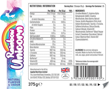 Applied Nutrition - Pump 3G Pre Workout - Pré-Entraînement, Booster Énergie, Concentration et Performance 