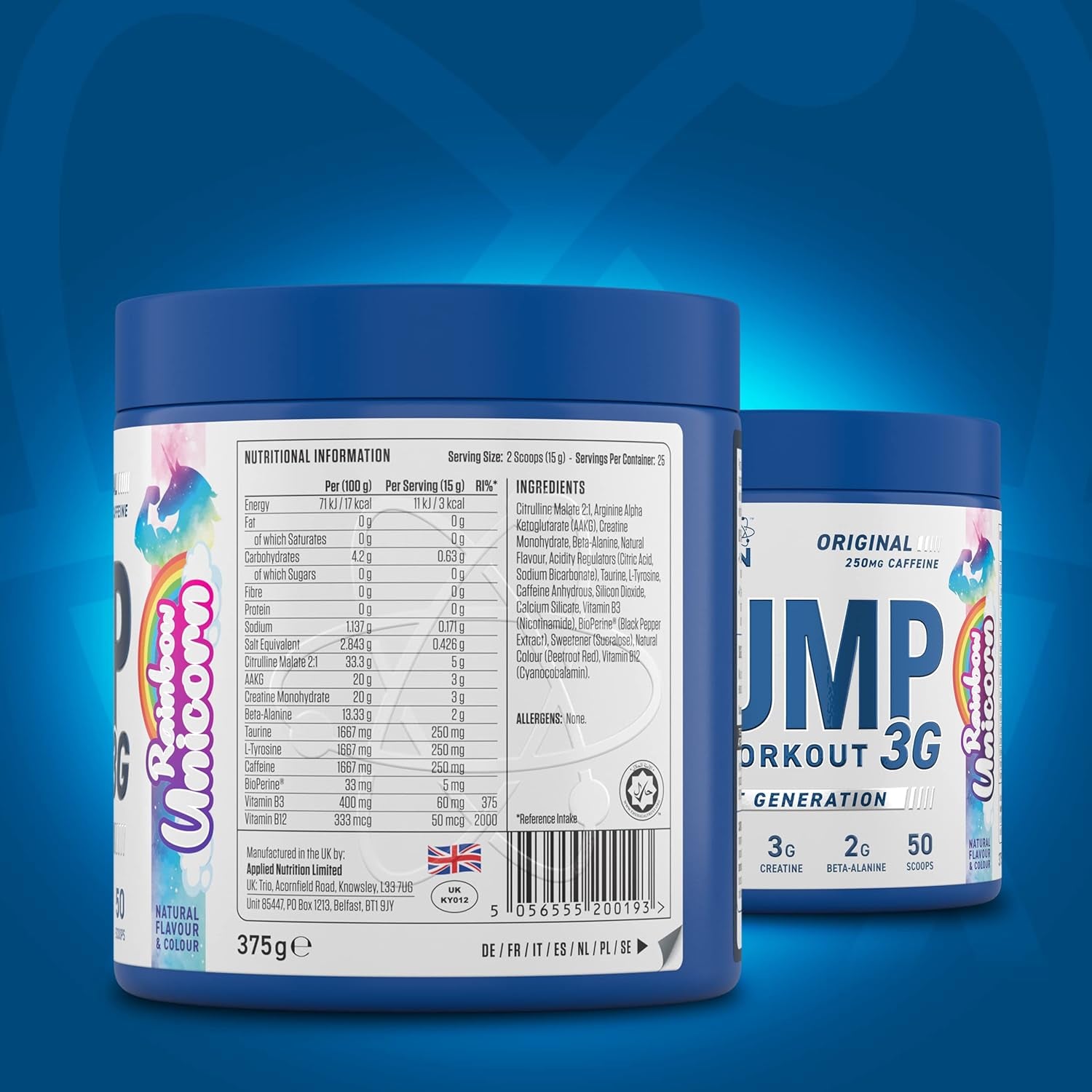 Applied Nutrition - Pump 3G Pre Workout - Pré-Entraînement, Booster Énergie, Concentration et Performance 