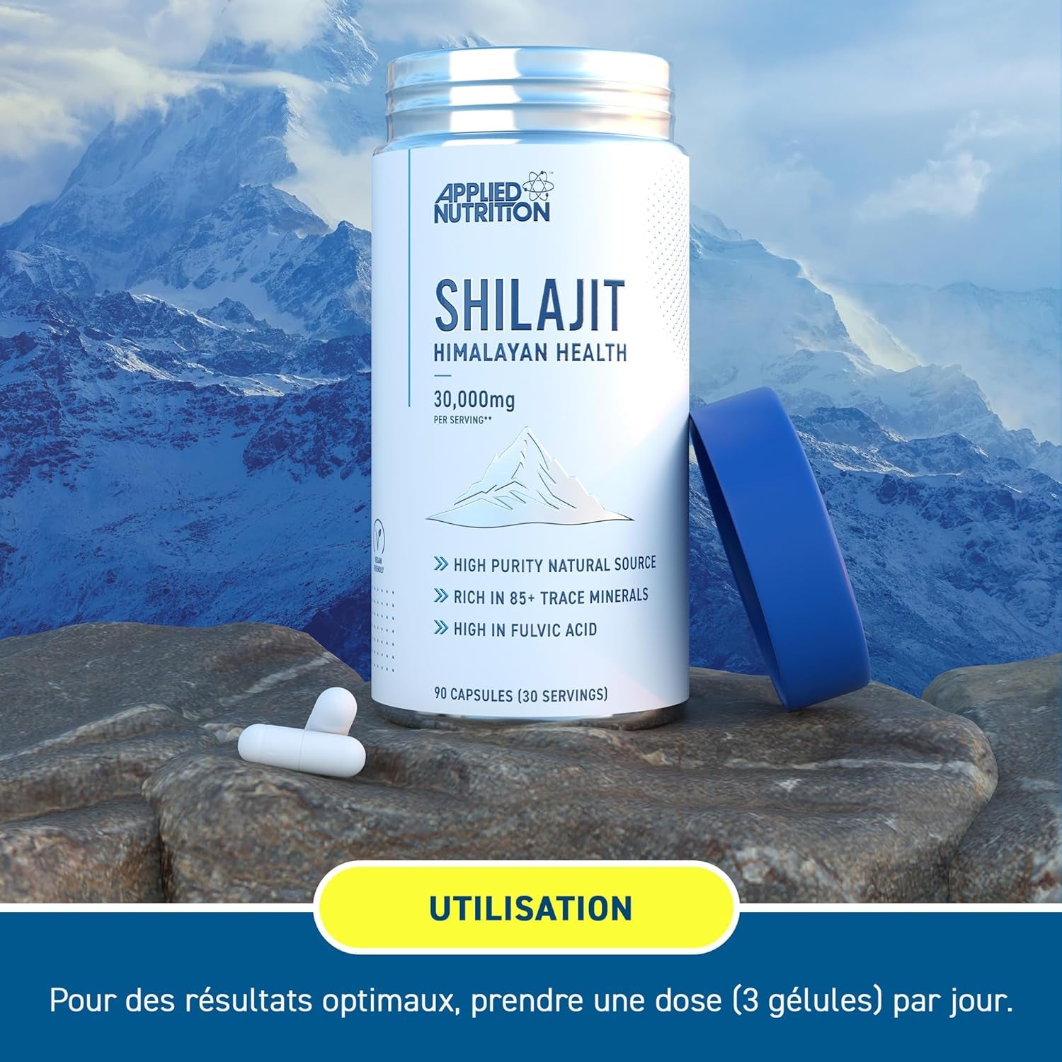 Applied Nutrition - Gélules De Shilajit 30000 Mg - Compléments de Shilajit en Gélules